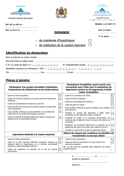 Mainlevee hypotheque - Formulaire pour mainlevée d’hypothèque et restitution de caution