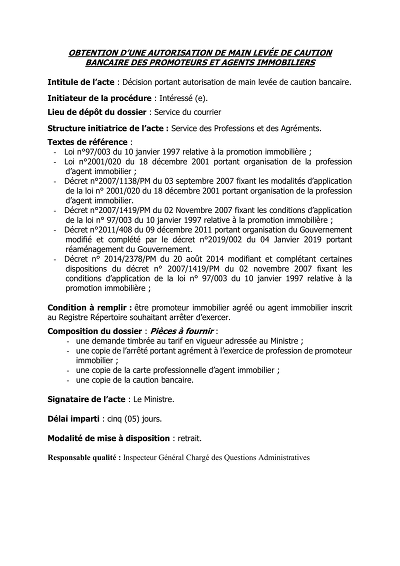 Procédure mainlevée - Procédure pour obtenir la mainlevée de caution bancaire