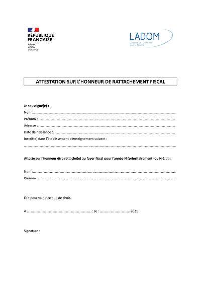 Ratt. fiscal 2021 - Rattachement fiscal d'un enfant pour 2021